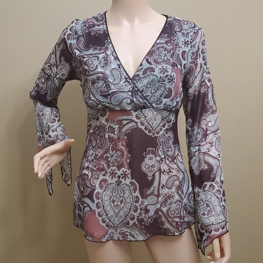 Sheer long sleeve blouse